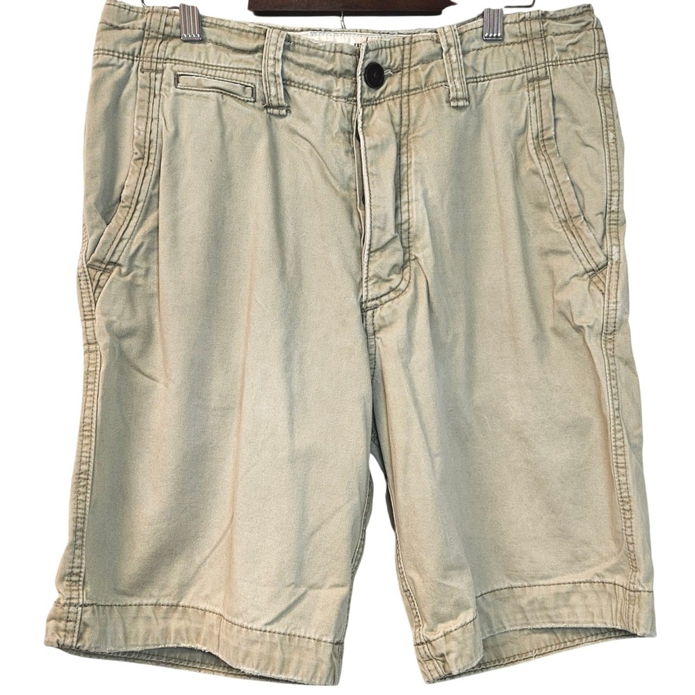 Abercrombie & Fitch Men's Cargo Shorts Size 32 Tan Khaki Button Fly Y2K Vintage